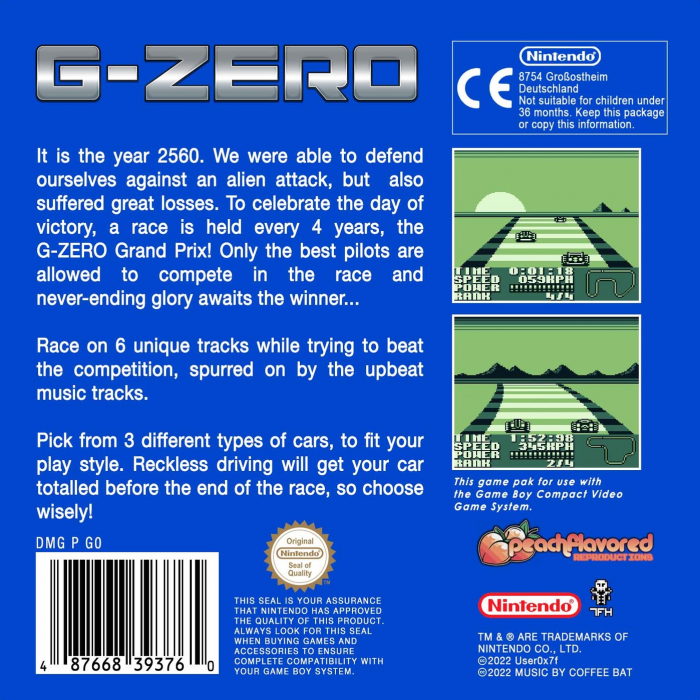 G-ZERO (Homebrew) — Box back